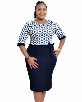 Plus Size Autumn Mother of the Bride Midi Dress
