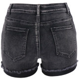 Summer Black Washed Regular Deinm Shorts