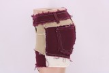 Summer Tie Dye Zip Up Contrast Tassel Denim Shorts