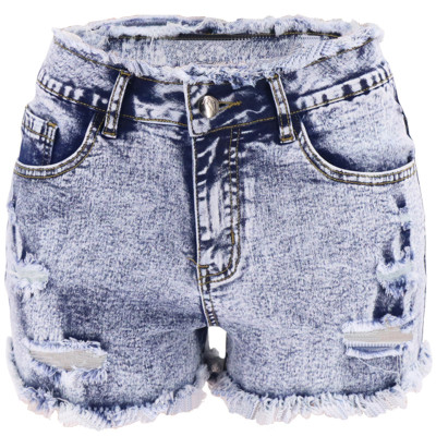 Summer Washed Zip Up Tassels Denim Shorts
