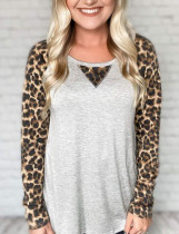 Autumn Casual Leopard Print O-Neck Shirt