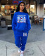 Winter Letter Print O-Neck Sweat Suit