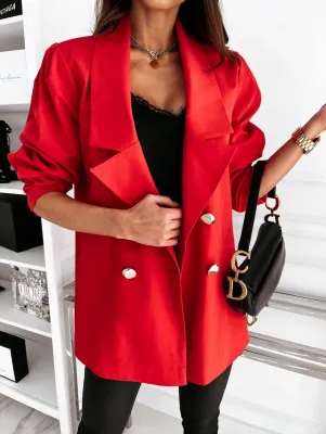 Autumn Solid Loose Office Blazer