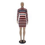 Autumn Party Stripes Shirt and Matching Mini Skirt Set
