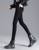 Winter Washed Buttoned Up High Waist Skinny Jeans