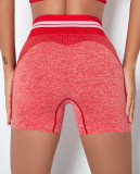 Summer Sports Fitness Contrast High Waist Yoga Shorts