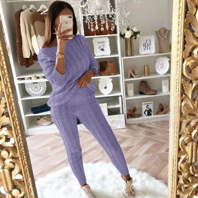 Winter Casual Sweater Top and Pants Matching Set