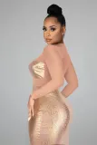Spring Party Metallic Sexy Mini Dress