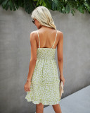 Summer Casual Floral Strap Ruffle Dress