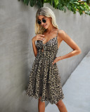 Summer Casual Floral Strap Ruffle Dress
