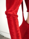 Spring Vevelt Hoody Crop Top and Suspender Pants Matching Set