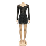 Spring Party Beaded Sexy Sweetheart Bodycon Dress