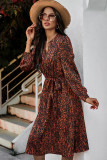 Spring Casual Print V-Neck Decent Long Dress