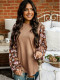 Spring Casual O-Neck Shirt with Floral Sleeves