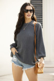 Spring Solid Cut Out Shoulder Halter Sweaters