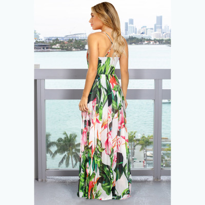 Summer Casual Floral Strap Long Dress