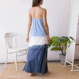 Summer Casual Sleeveless Side Slit V-Neck Long Dress