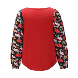Spring Casual O-Neck Shirt with Floral Sleeves