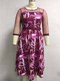 Plus Size Spring Print Mature Decent Dress