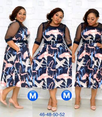 Plus Size Spring Print Mature Decent Dress