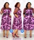 Plus Size Spring Print Mature Decent Dress