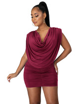 Summer Party Dripped Neck Sexy Ruch Mini Dress