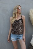 Summer Lace Patch Leopard Strap Vest Top
