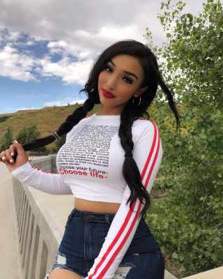 Spring Letter Print White Long Sleeve Crop Top