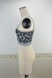 Summer Knitting Leopard Strap Vest Top