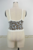 Summer Knitting Leopard Strap Vest Top