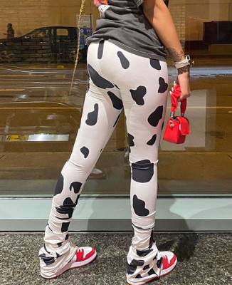 Summer Cow Print Sexy Stacked Leggings