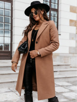 Spring Solid Color Elegant Long Coat