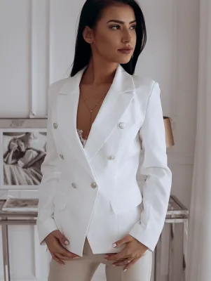 Spring Office Elegant Solid Color Button Blazer