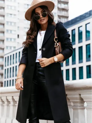 Spring Solid Color Elegant Long Coat