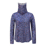 Spring Print Loose Shirt with Face Cover