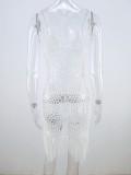 Summer Beach Crochet Tassels Strap Cover Up Dress