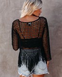 Summer Beach Crochet Tassels Cover Up Tops