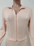 2PC Casual Fitted Zipped Jacket and Pants Matching Set
