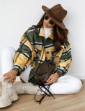 Casual Long Sleeve Plaid Print Pocket Blouse