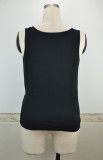 Summer Sexy Black Sleeveless Wrapped Top