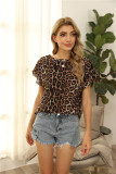 Summer Leopard Print O-Neck Shirt