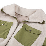 Winter Polar Fleece Zipped Short Patch Jacket