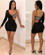 Party Sequins Sexy Cut Out Bodycon Dress with Single Sleeve