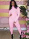 Sports Solid Plain Fitness Long Sleeve Jumpsuit