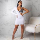 Party Sequins Sexy Cut Out Bodycon Dress with Single Sleeve