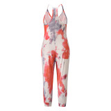 Summer Casual Tie Dye Strap Jumpsuit