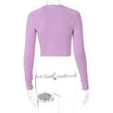 Vintage Style Long Sleeve Sexy Fit Crop Top