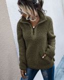 Winter Turtleneck Zipped Fleece Top