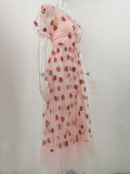 Formal Pink Strawberry Long Prom Dress