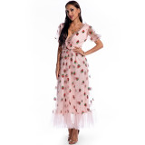 Formal Pink Strawberry Long Prom Dress